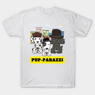 Pup-parazzi street - dalmatian bull terrier sheepdog T-Shirt